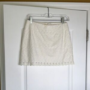 Lilly Pulitzer White Eyelet 100% Cotton Mini Skirt Size 00